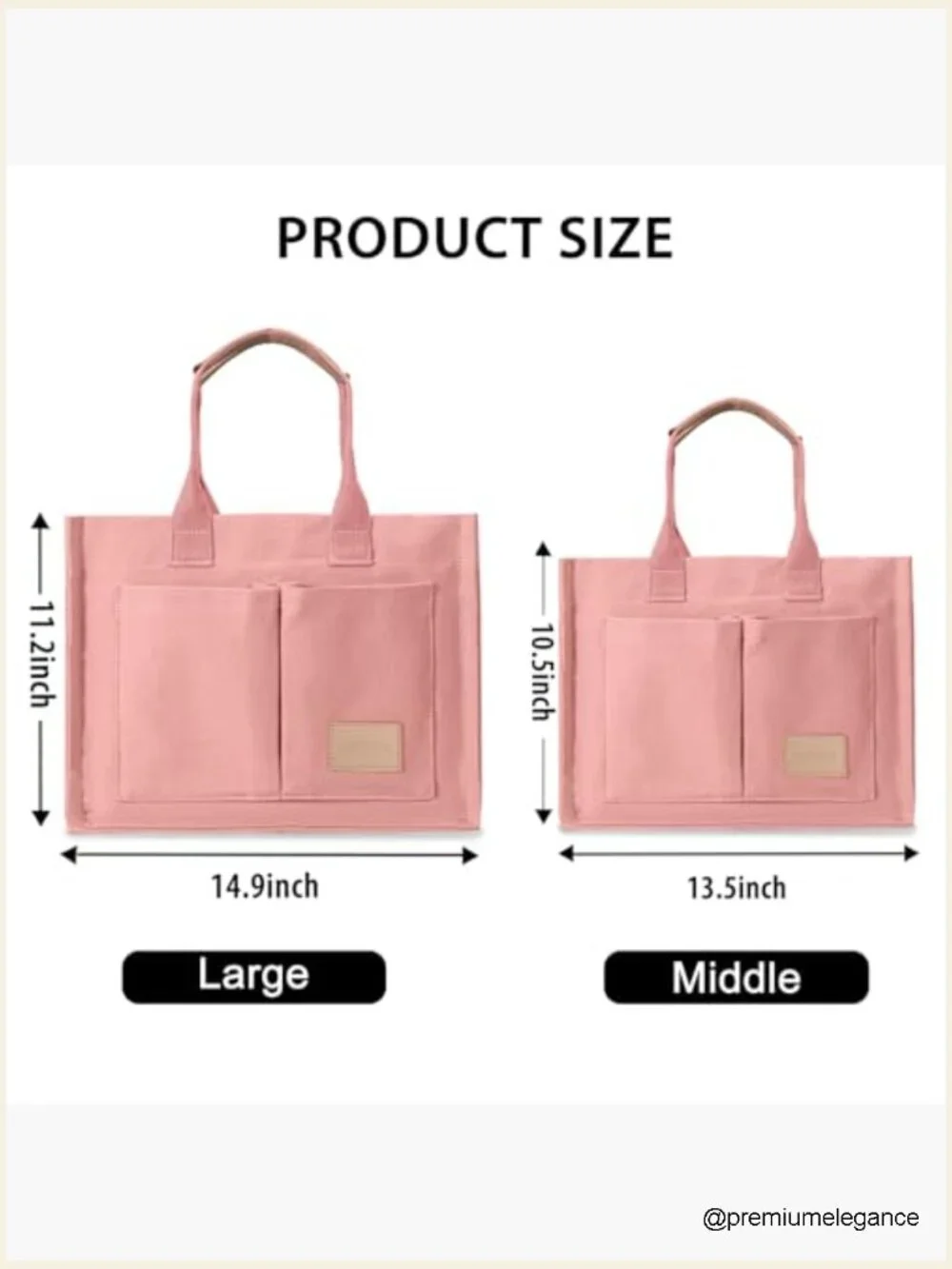 Large Canvas Tote Bag with Pockets Top Handle Crossbody Satchel Work Travel